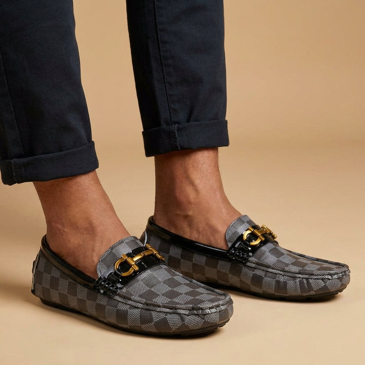 Comfortable men's slip-on driving shoes. Stylish casual footwear, easy to wear for everyday trips.