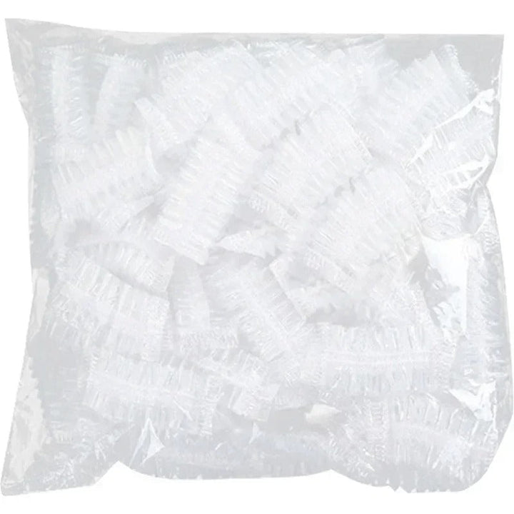 Practical 100-pack waterproof disposable ear covers for effective shower & bath protection for all ages.