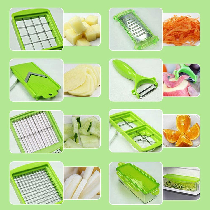 Modern Tavvitaimp18 vegetable cutter with a durable design, multiple attachments & convenient storage bin.