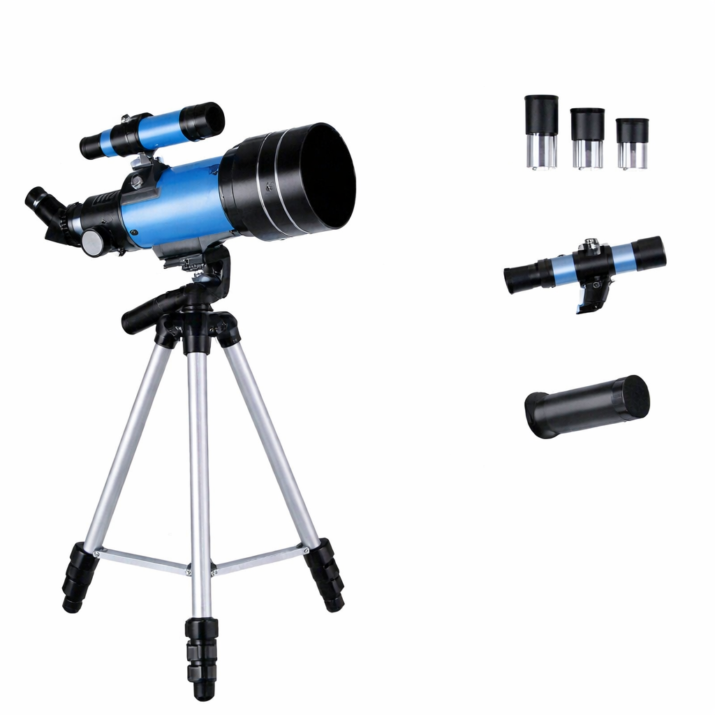 This portable 150X HD star scope offers high-definition views for astronomy, stargazing, and moon observation.