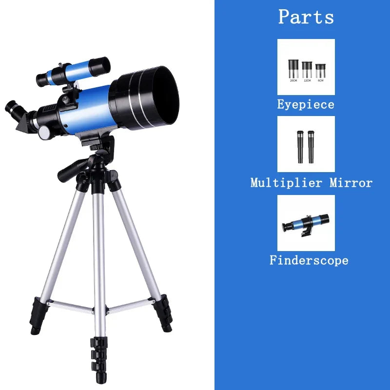 Beginner-friendly 150X HD astronomical telescope for clear stargazing, moon viewing, and night sky exploration.