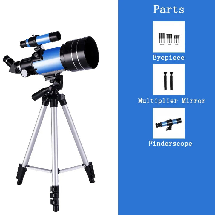 Beginner-friendly 150X HD astronomical telescope for clear stargazing, moon viewing, and night sky exploration.