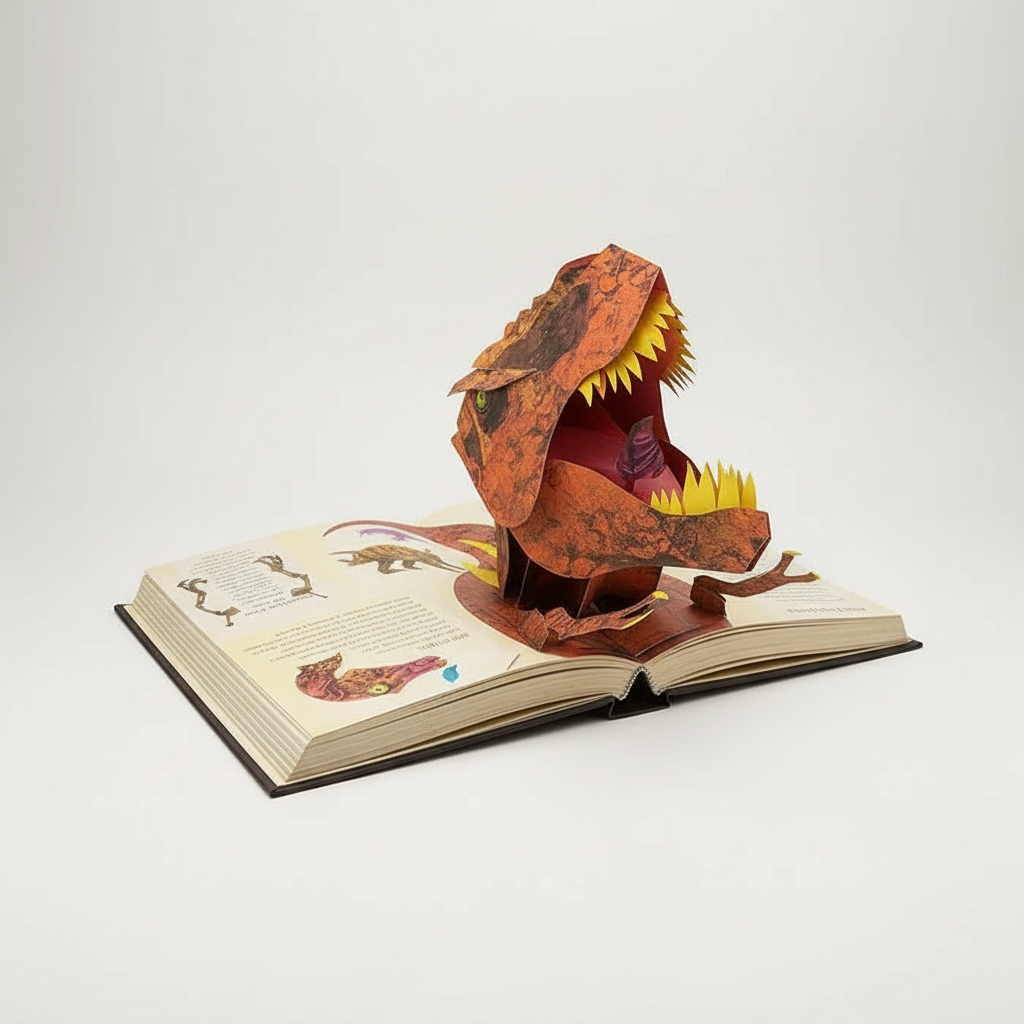 Children's interactive 3D dinosaur pop-up adventure book for kids, an engaging educational toy & learning gift.