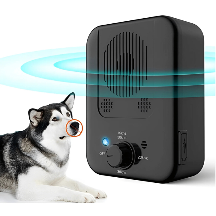 Smart ultrasonic dog bark control device for effective pet training. Rechargeable anti-bark solution for quiet homes.