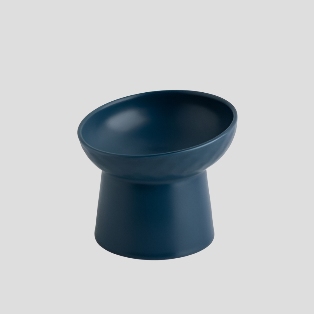 Modern Nordic ceramic tilted pet feeder bowl, easy to clean & stylish pet accessory.