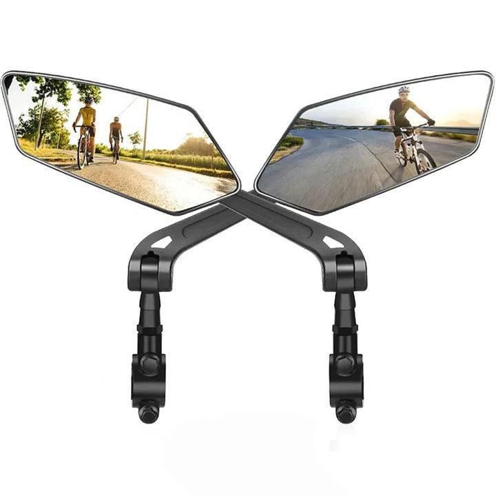 2-pack bicycle handlebar mirrors for men & women, offering 360° swivel for enhanced cycling safety.