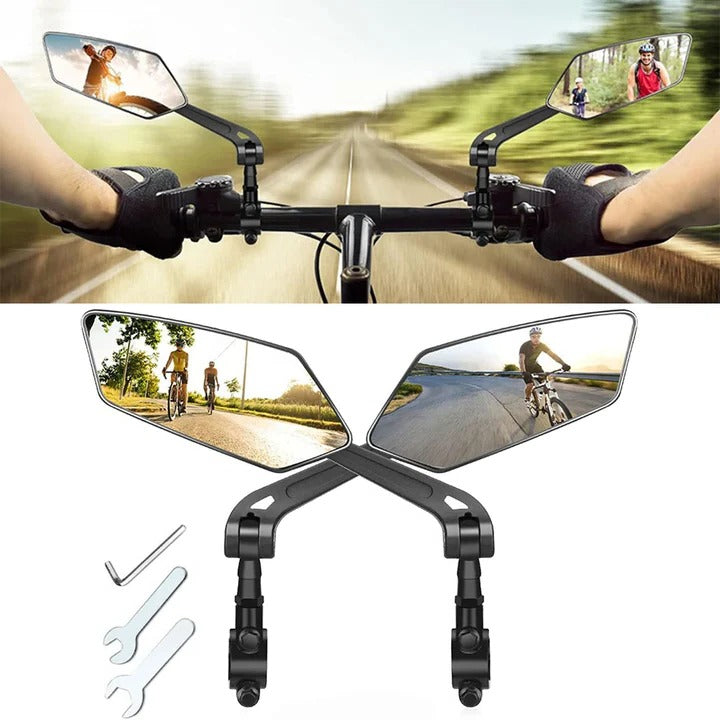 Enhance cycling safety with this 2-pack of rear view bike mirrors, designed for men's & women's handlebars.