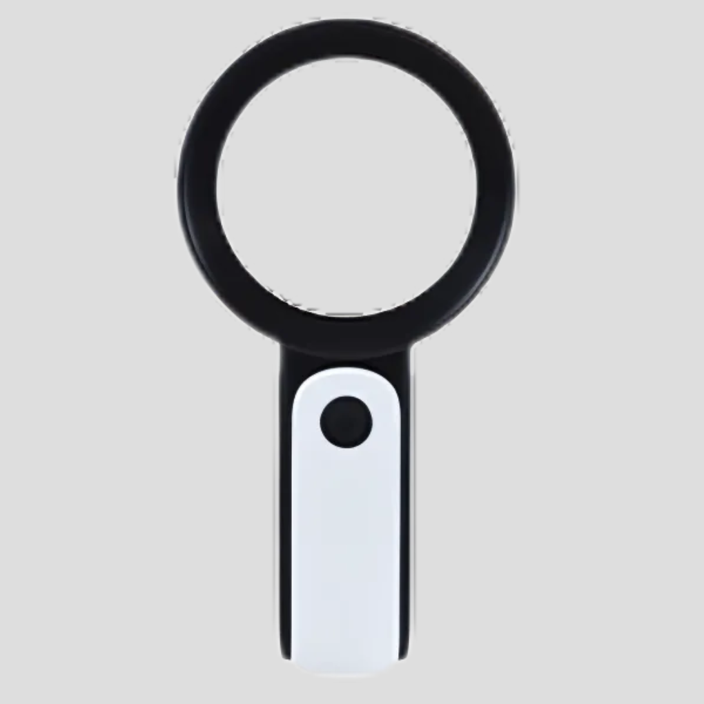 20x optical magnifying glass with an ergonomic handle, perfect for reading fine print, hobbies, and detail work.