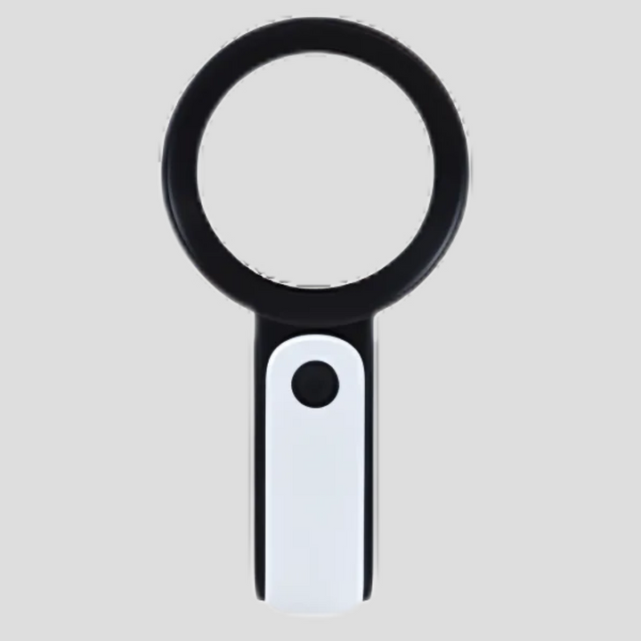 20x optical magnifying glass with an ergonomic handle, perfect for reading fine print, hobbies, and detail work.
