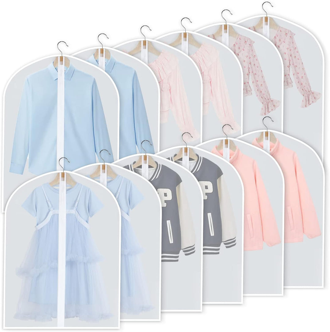 Reusable PEVA clothing covers, a 24-pack for effective dust, moth, and moisture protection.