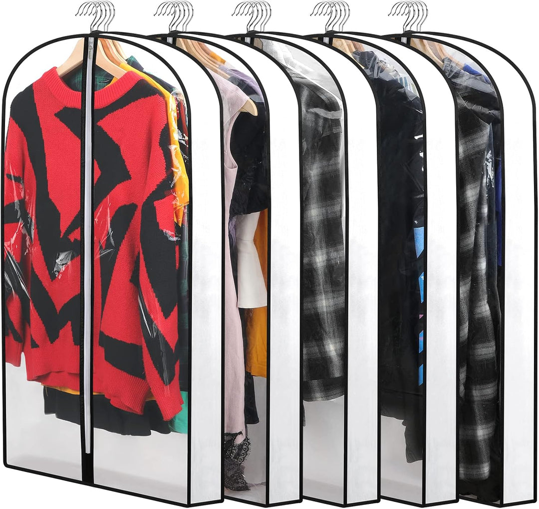 Protective PEVA garment covers for clothing, a 24-pack multi-size solution for all your garments.