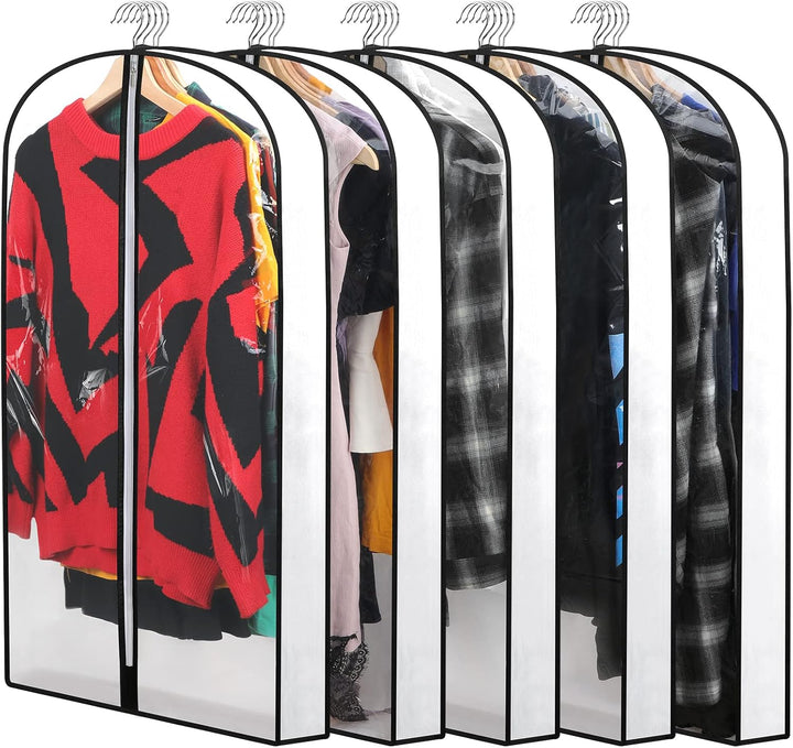 Protective PEVA garment covers for clothing, a 24-pack multi-size solution for all your garments.