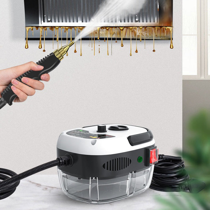 2500W high-pressure steam cleaner with 6 settings for effective home & kitchen deep cleaning.