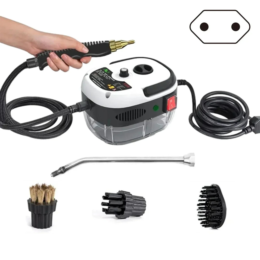 Powerful 2500W chemical-free steam cleaner, high-pressure, 6 settings for ultimate home & kitchen cleanliness.