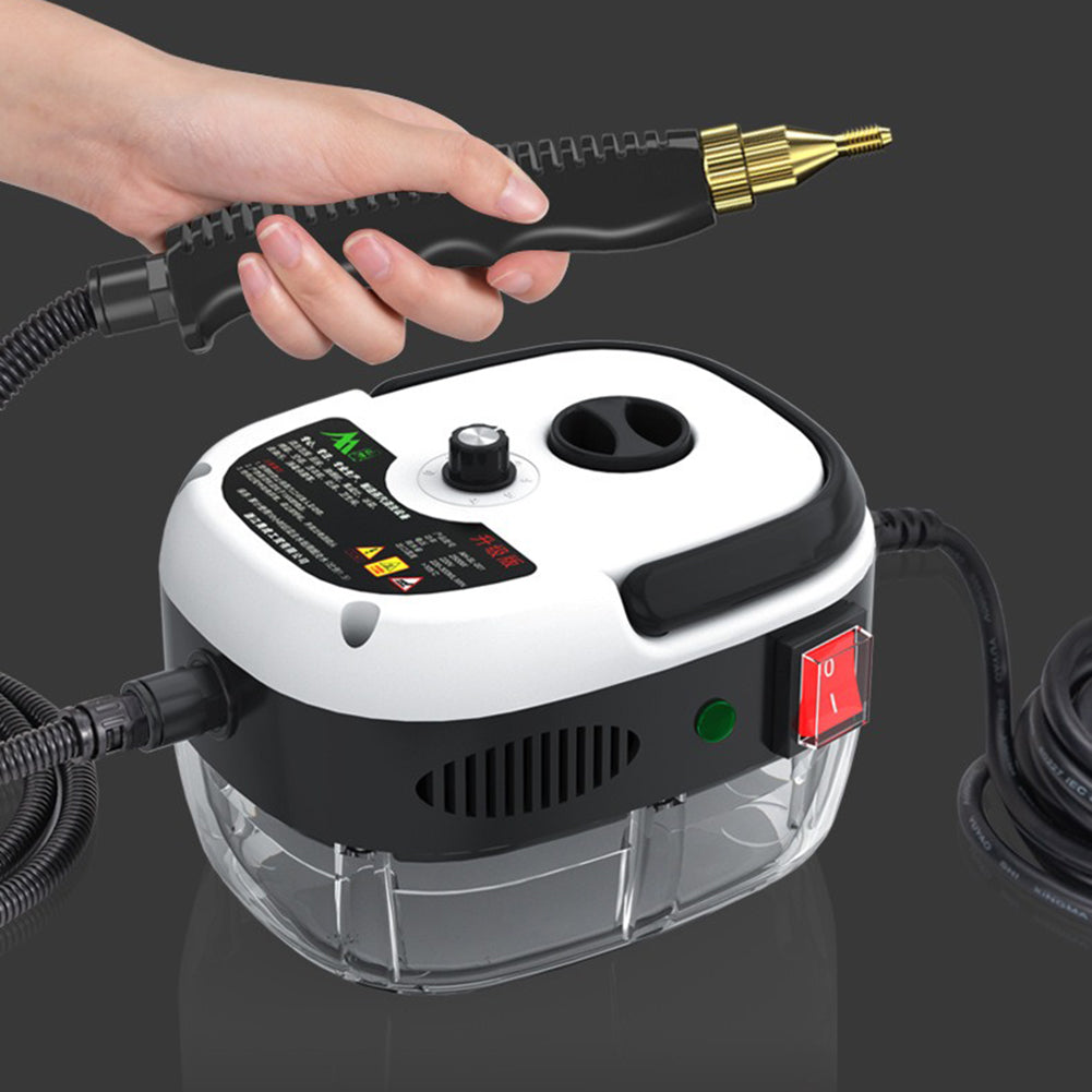 Powerful 2500W high-pressure steam cleaner for kitchen grease removal & home cleaning, 6 settings.