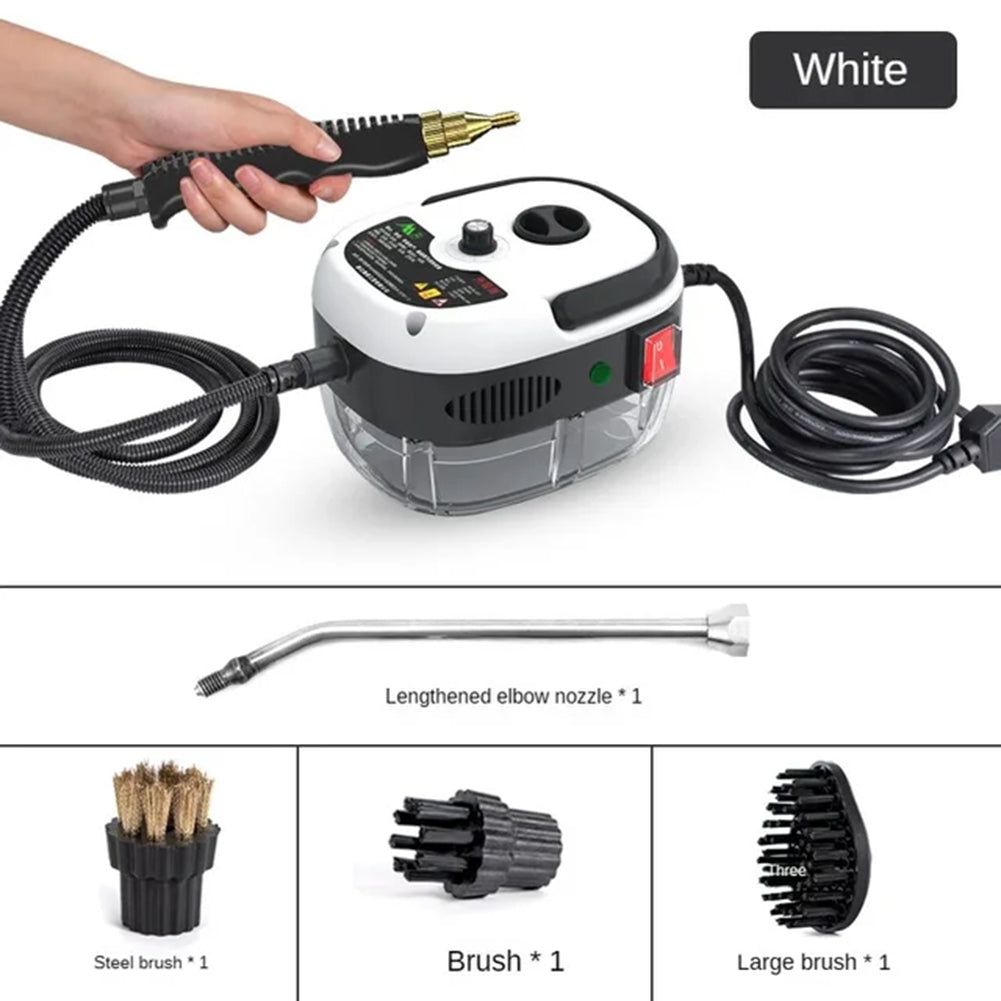 Efficient 2500W high-pressure steam cleaner for quick home & kitchen cleaning, tackles grease, 6 settings.