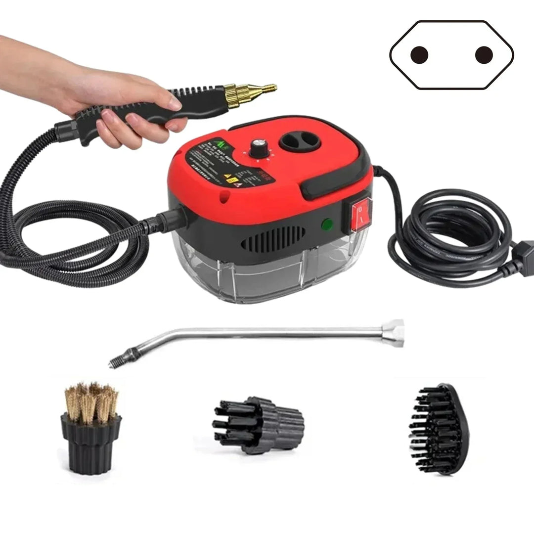 2500W high-pressure steam cleaner, 6 settings for eco-friendly home & kitchen cleaning & sanitizing.