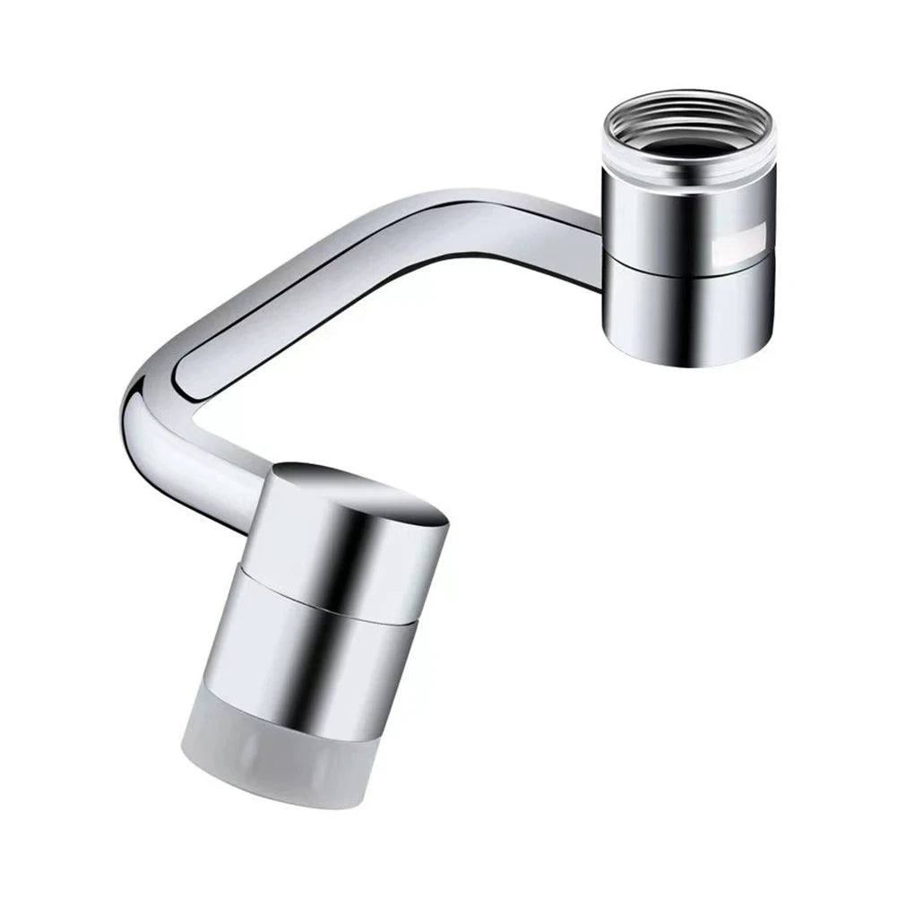 Stainless steel 1080° swivel faucet extender for bathroom sink, flexible water nozzle for handwashing.