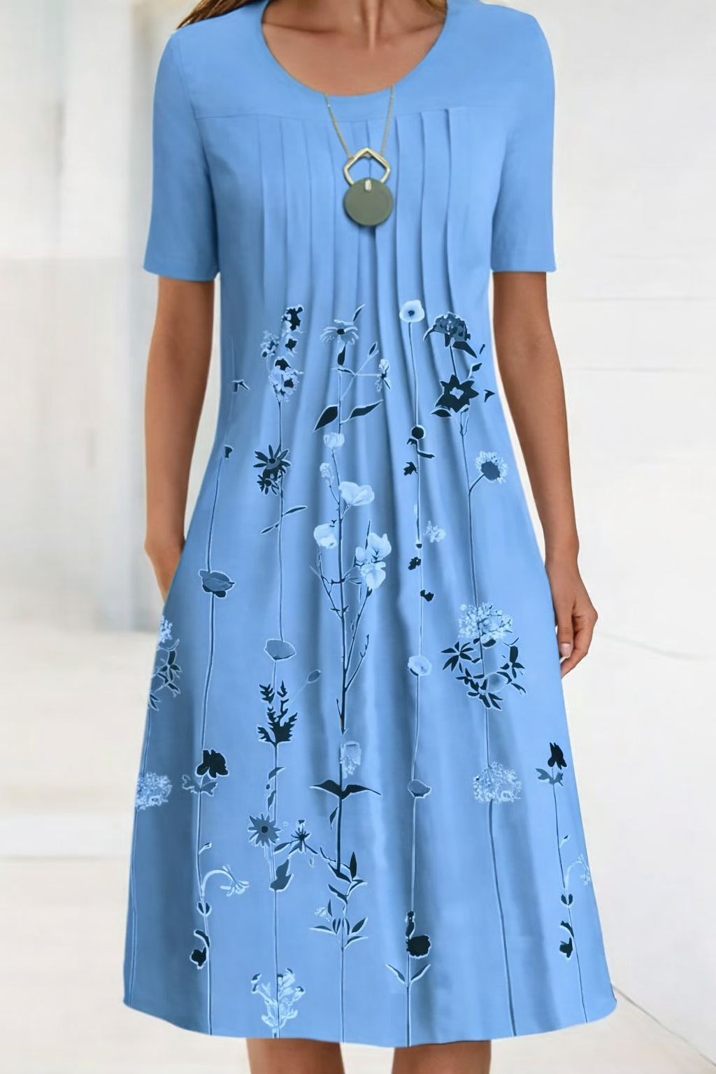 Women's Elegant Floral Midi Dress