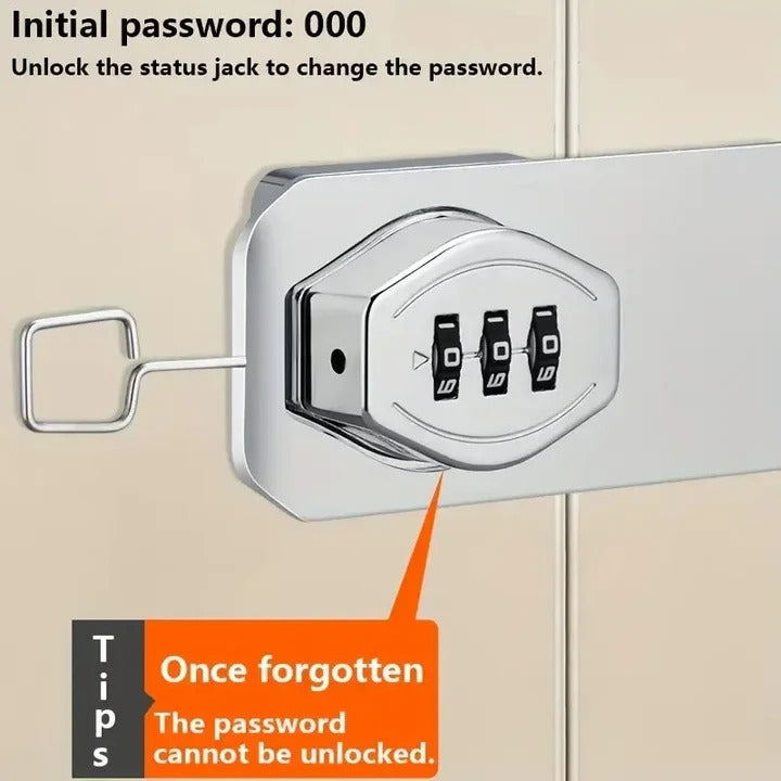 Easy-to-use 3-digit keyless lock for cabinets, drawers & mailboxes. Enhances home & office security.