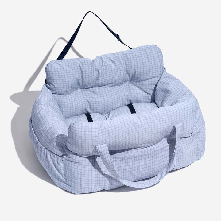 3-in-1 dog car seat for small dogs, offering secure car safety & a comfortable travel bed.