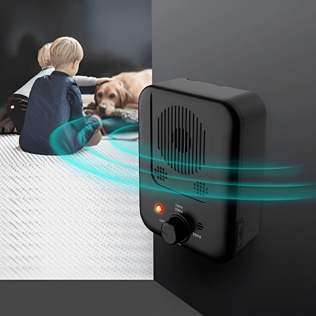 Advanced smart ultrasonic anti-bark device. Helps train dogs to reduce barking, promoting peace and quiet pet behavior.