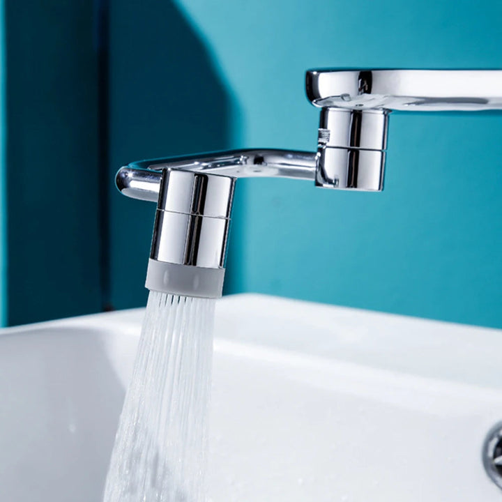 Flexible 1080 degree rotating faucet attachment for kitchen & bathroom, multi-angle water sprayer for sinks.