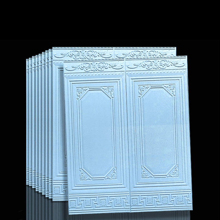 Accent wall 3D vinyl panels, self-adhesive & waterproof for living room focal point.