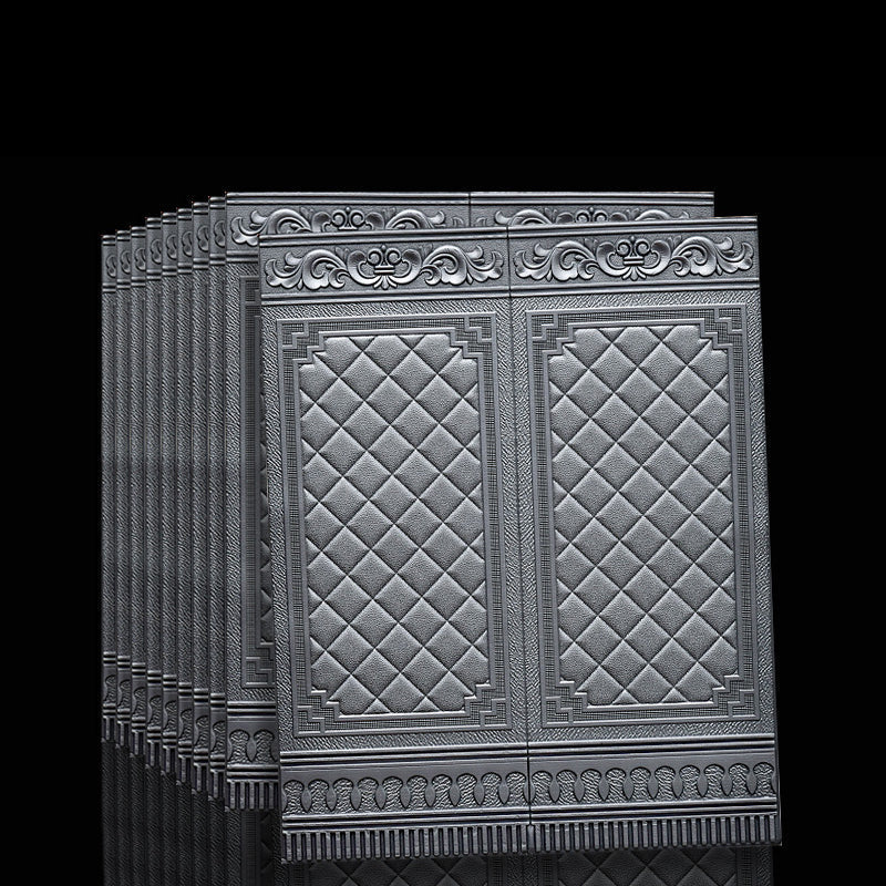 White brick effect 3D peel & stick vinyl panels, self-adhesive for rustic living room.