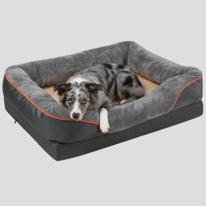 Washable, extra-large memory foam dog bed, offering plush comfort and orthopedic support for big dogs.