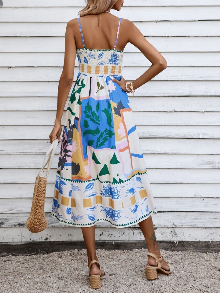 Stylish square neck midi dress for women, a comfortable boho option for everyday summer style.
