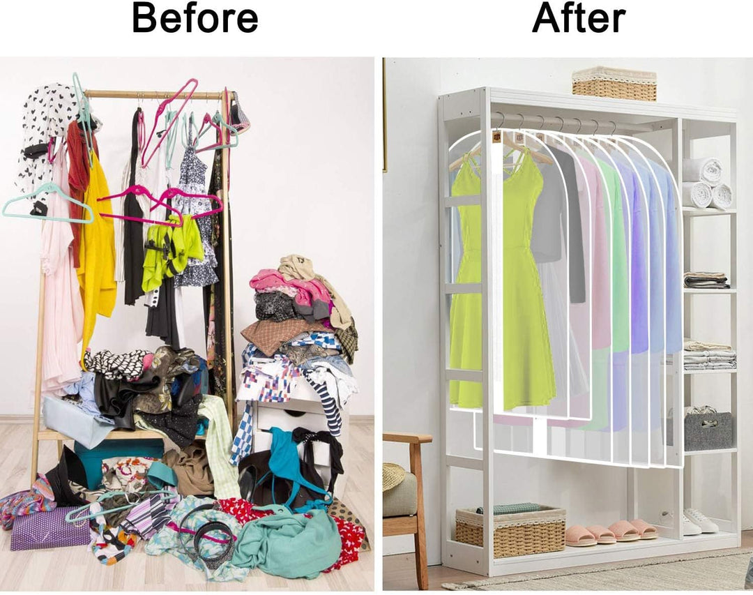 Dust-proof 71-inch garment bag for wedding dresses, preserving their pristine condition.