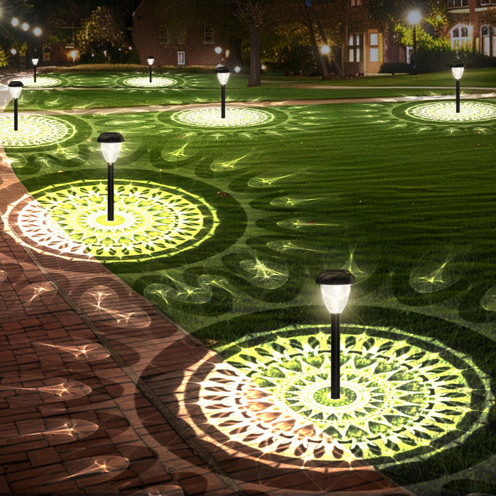 10-pack of Tavvitaimp18 garden solar pathway lights with elegant white glow & auto on/off feature.
