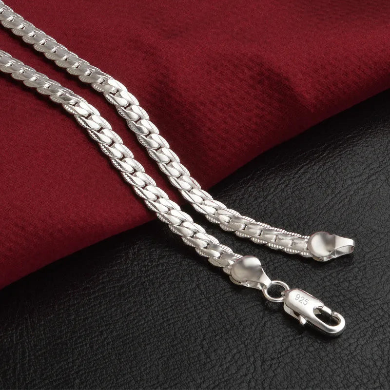 Elegant women's 925 sterling silver necklace, a timeless lucky pendant, ideal fashion accessory & gift.