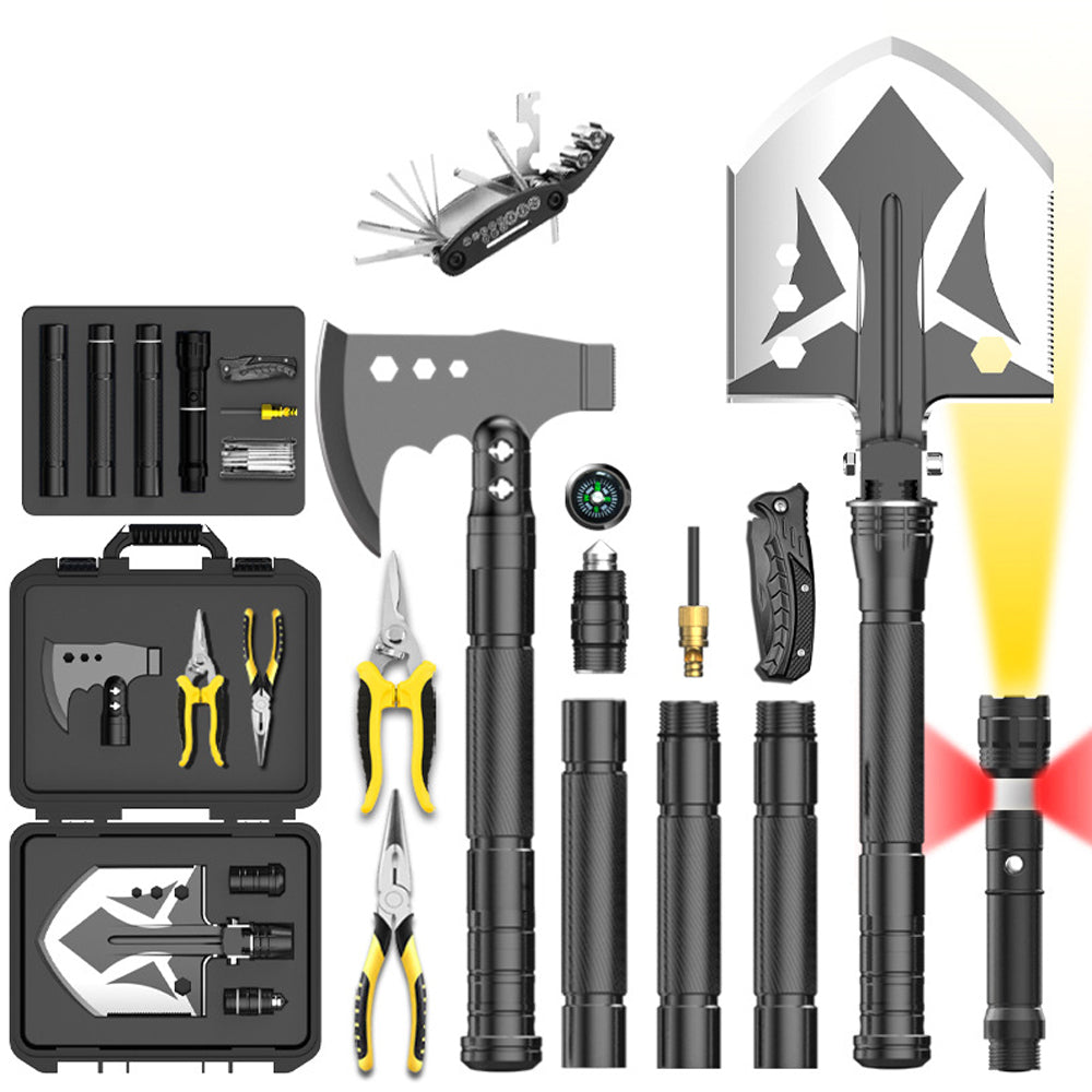 25-in-1 Survival Multi-Tool Shovel Kit for Outdoor Adventures