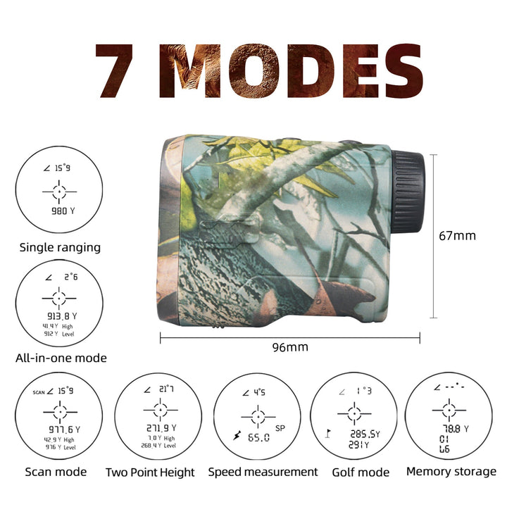 Outdoor precision laser rangefinder, 6.5x magnification, ideal distance measurer for golf & hunting.