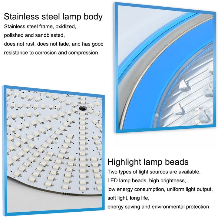 Powerful 15W LED underwater light, ideal for illuminating pools, spas, and outdoor water features.