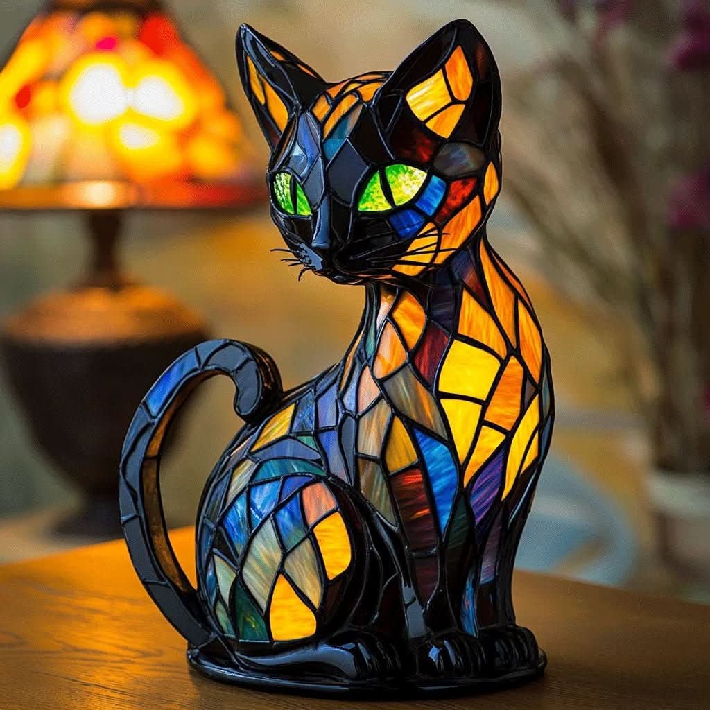 Soft glow LED cat night light, perfect for kids' bedrooms & nurseries. Rechargeable silicone touch lamp.