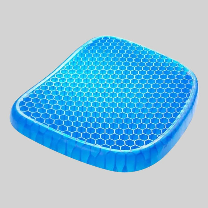 Portable gel seat cushion with washable cover for ultimate comfort and pressure relief.
