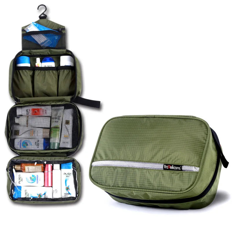 Stay organized with this large waterproof unisex travel toiletry bag; durable for all trips & gym storage.