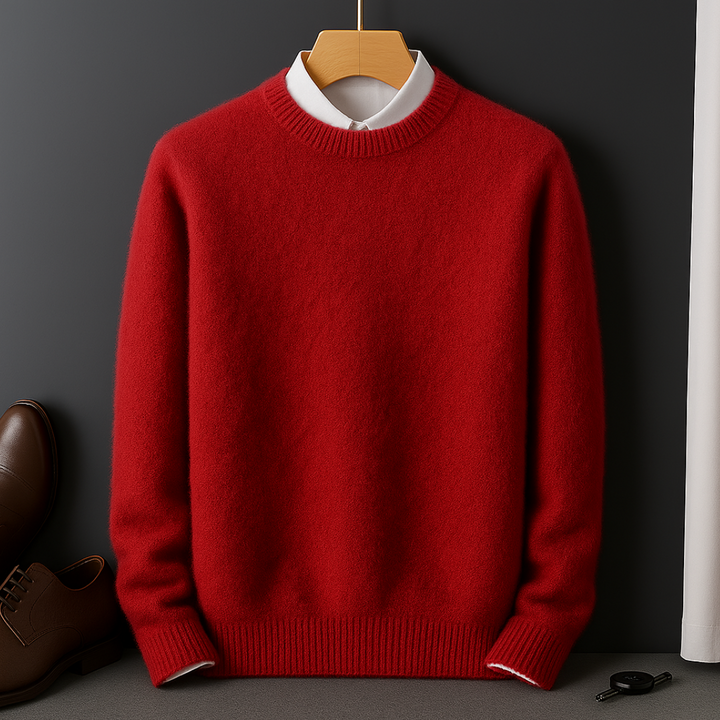 Ultra-soft knit men's pullover sweater, a versatile long-sleeve top for everyday fitted casual wear.