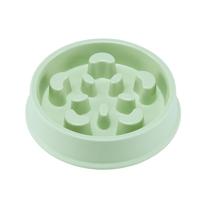 Anti-choke slow feeder dog bowl for puppies & dogs, improving digestion, preventing fast eating. Pet health.