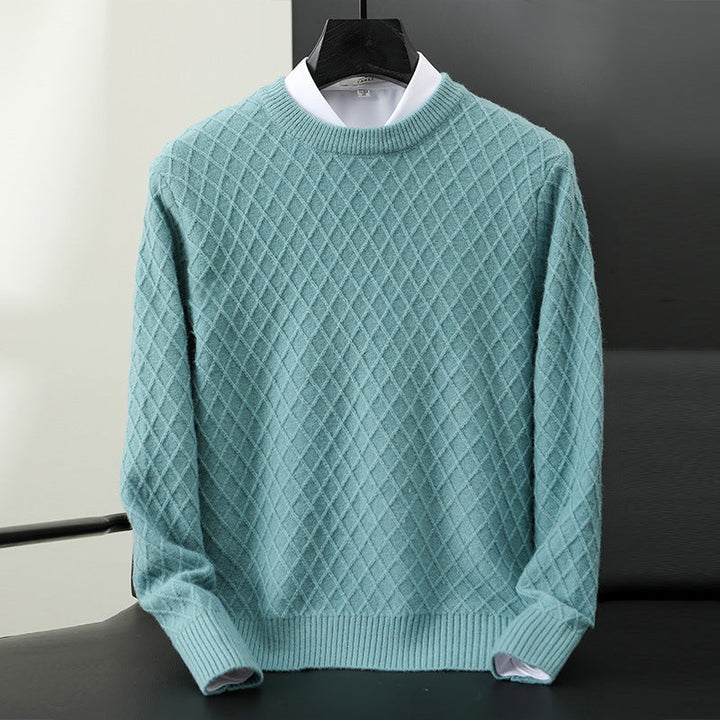 Versatile gray men's everyday pullover sweater. Comfortable knitwear for fall & winter outfits.