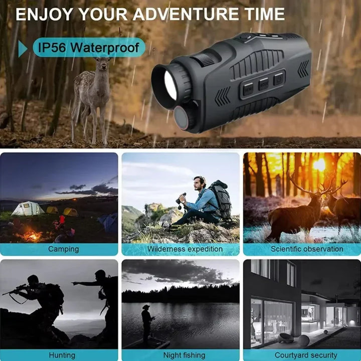 Versatile unisex night vision monocular, perfect portable digital optics for camping and hunting.