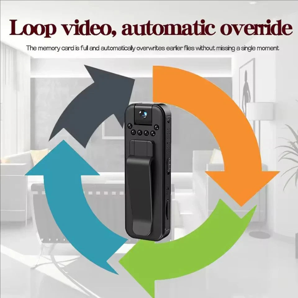 Tavvitaimp18 mini security camera with clear night vision for enhanced home security & surveillance.