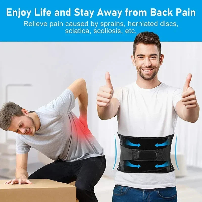 360° lumbar support back belt for comprehensive spine stability, pain relief, and posture.