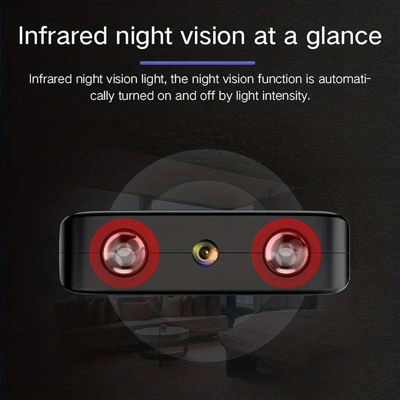 Tavvitaimp18 smart 1080P HD indoor WiFi camera providing clear night vision for home security.