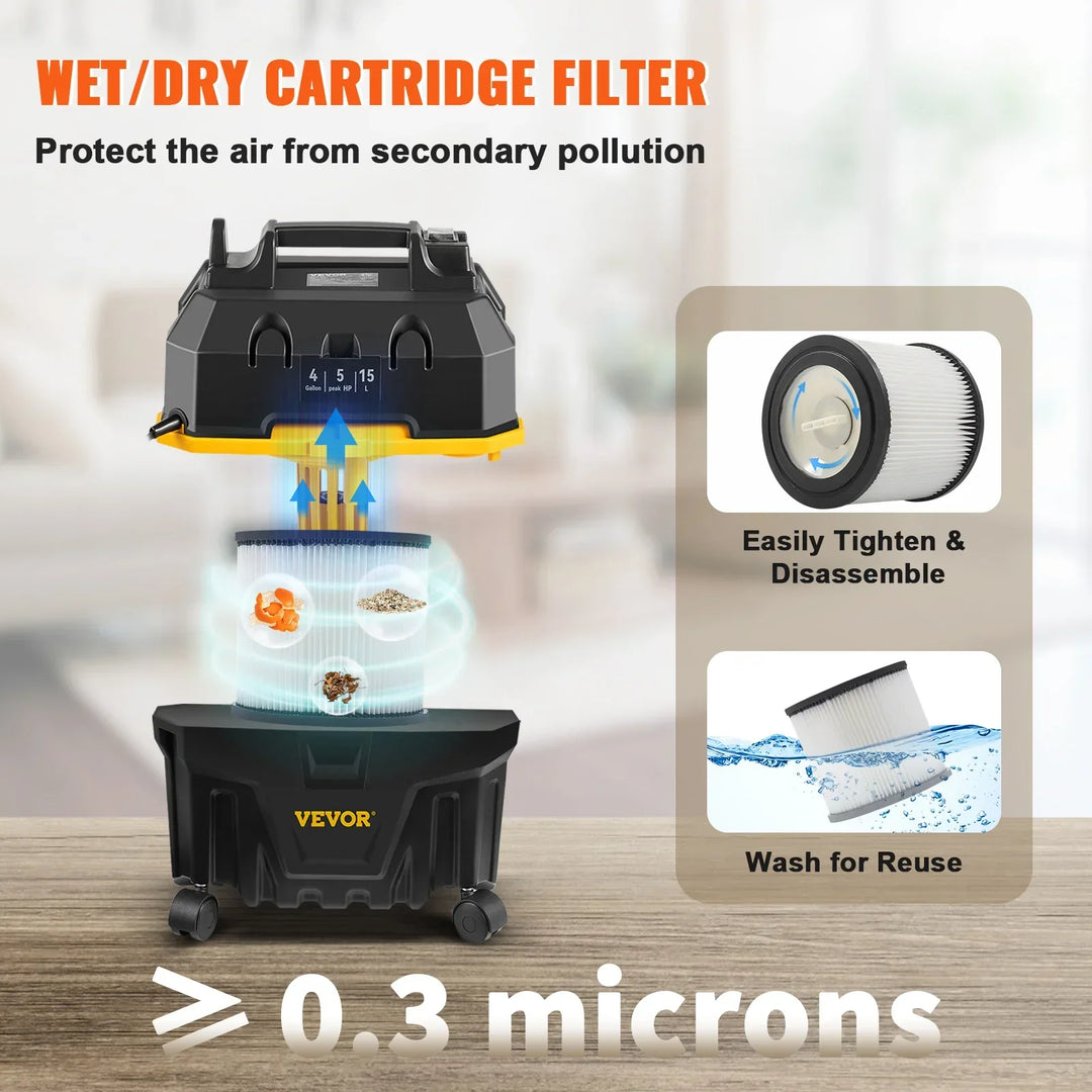 Tavvitaimp18 1200W wet dry vacuum with powerful blower function & strong suction for versatile home & garage cleanup.