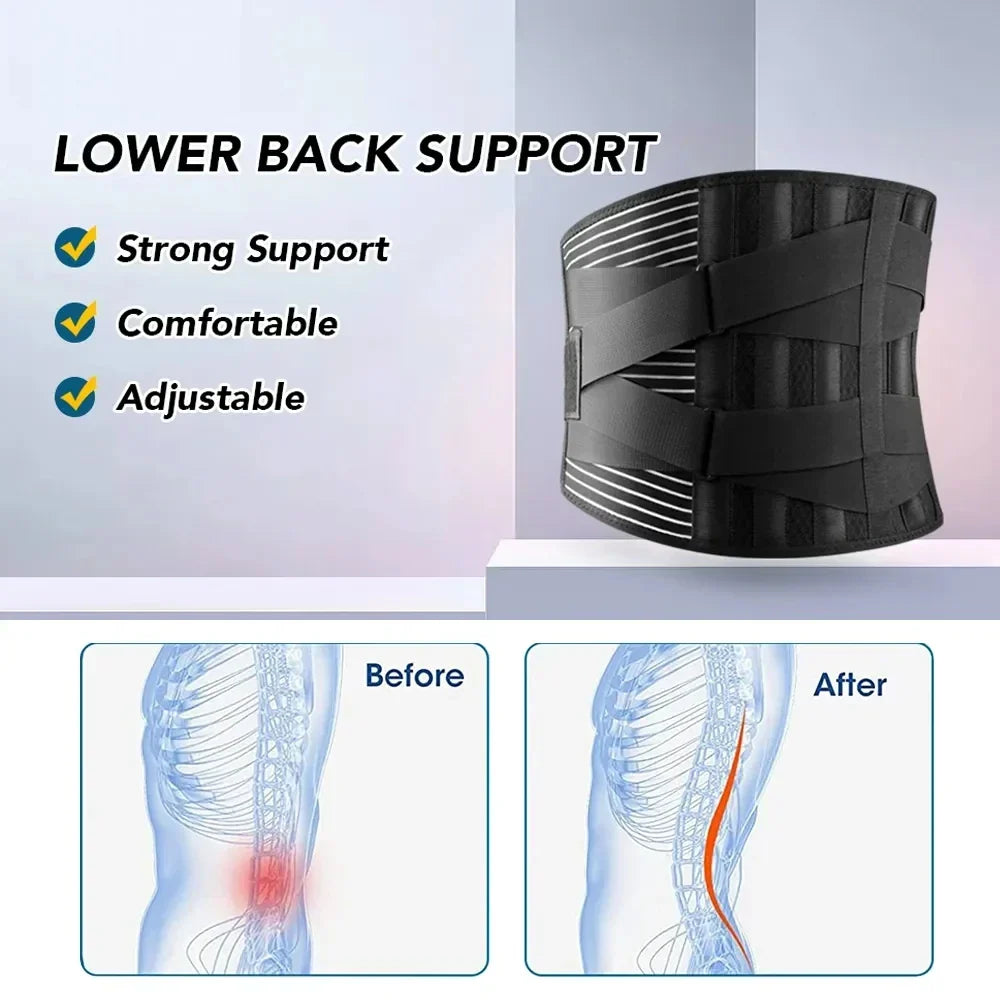 Ergonomic lumbar support belt for physical therapy, back pain relief, and improved posture.