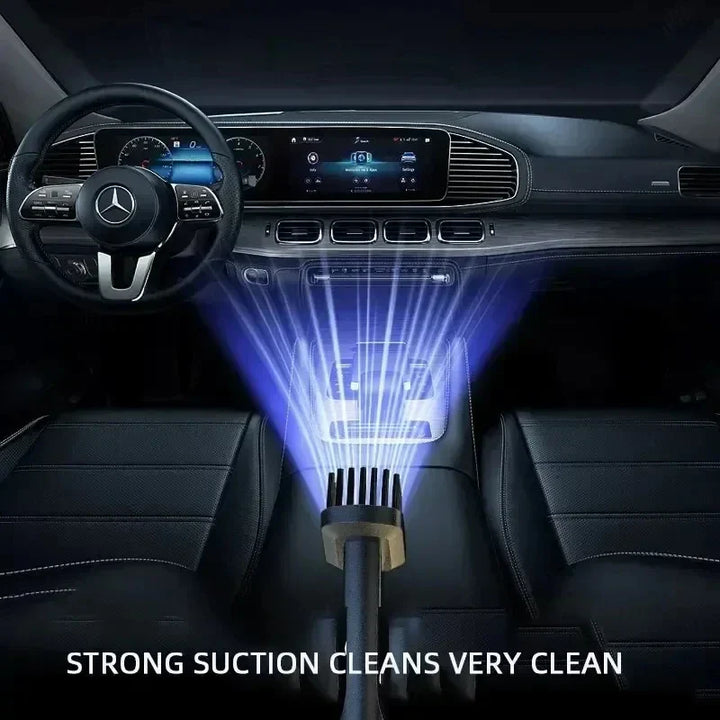 Powerful cordless car vacuum for pet hair removal. USB rechargeable handheld cleaner with strong suction for auto interiors.